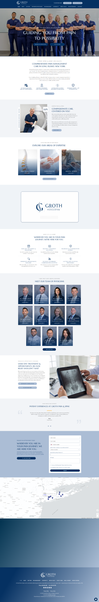 Groth Pain and Spine website preview